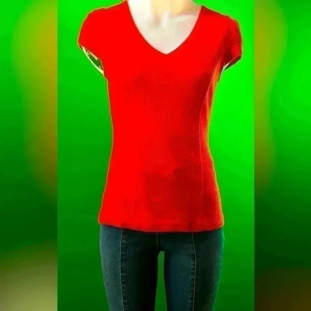 Boutique red top, excellent detail, fitted, patriotic, sz Small